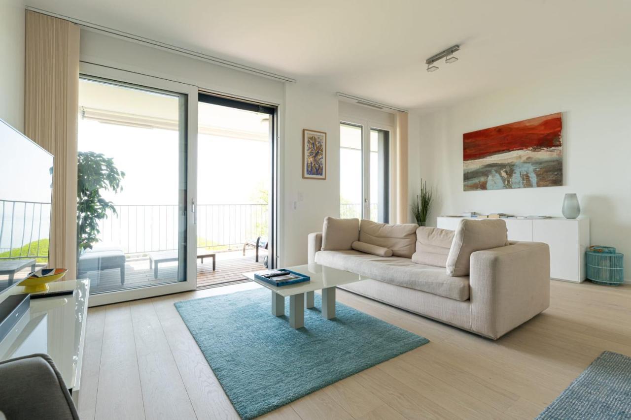 Les Terrasses De Lavaux 1 - Appartement De Luxe Avec Vue Panoramique Et Piscine Puidoux Ngoại thất bức ảnh