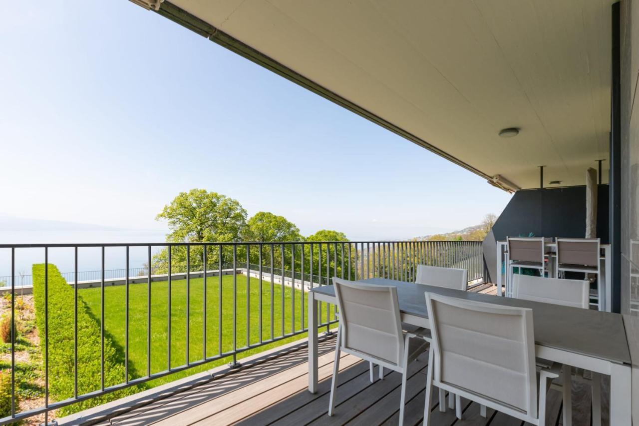 Les Terrasses De Lavaux 1 - Appartement De Luxe Avec Vue Panoramique Et Piscine Puidoux Ngoại thất bức ảnh