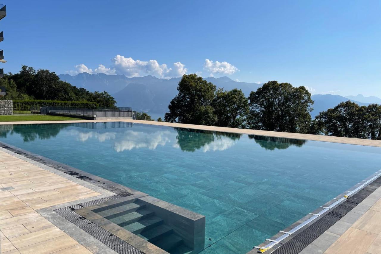 Les Terrasses De Lavaux 1 - Appartement De Luxe Avec Vue Panoramique Et Piscine Puidoux Ngoại thất bức ảnh